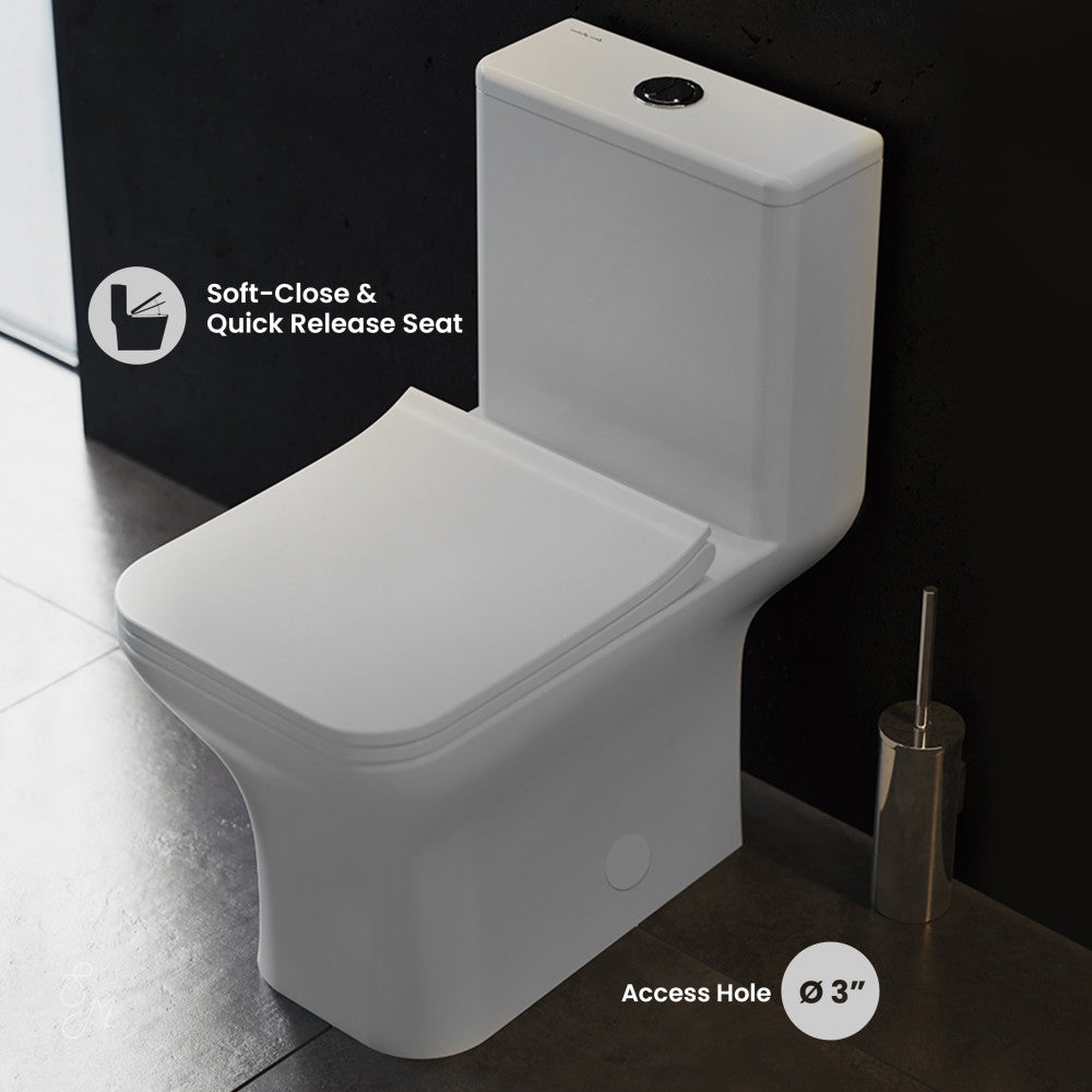 Swiss Madison Carre One-Piece Square Toilet Dual-Flush 1.1/1.6 gpf