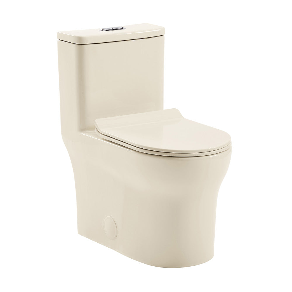 Swiss Madison Burdon One Piece Elongated Toilet Dual Flush 1.1/1.6 gpf in Bisque