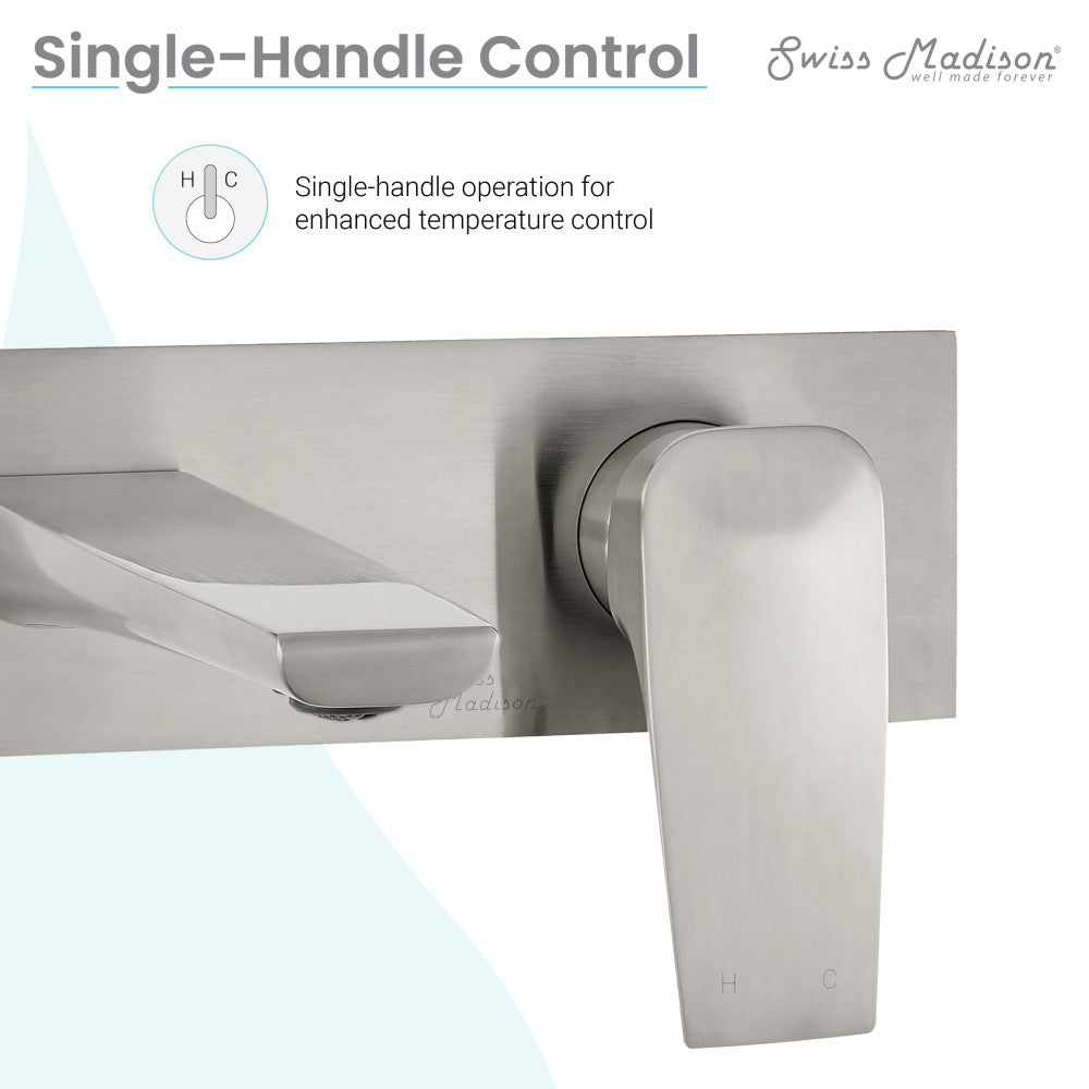 Swiss Madison Monaco Single-Handle, Wall-Mount, Bathroom Faucet in Brushed Nickel