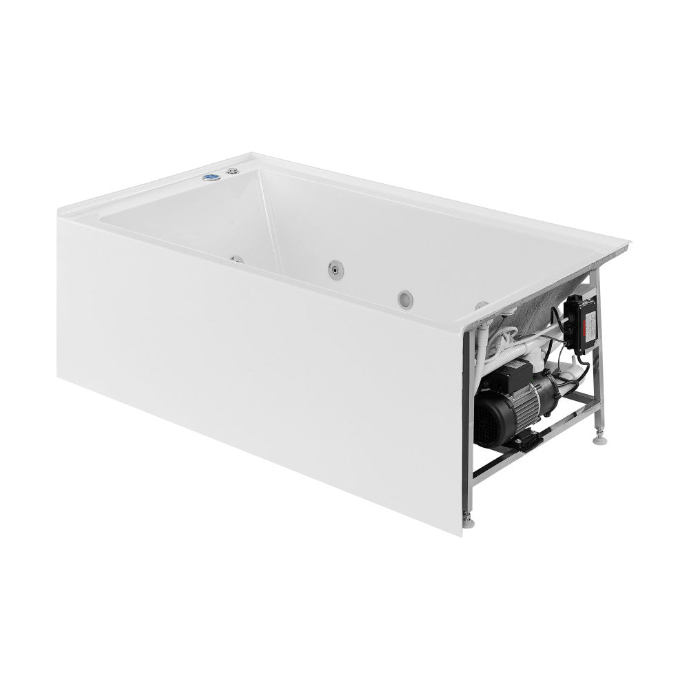 Swiss Madison Avancer 60" x 36" Right-Hand Drain Rectangular Alcove Whirlpool Bathtub with Apron