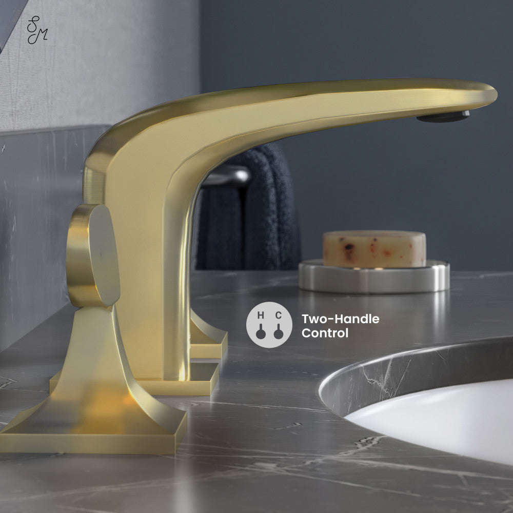Swiss Madison Chateau 8 in. Widespread, 2-Handle, Bathroom Faucet in Brushed Gold