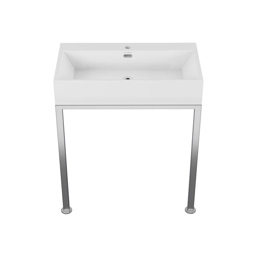 Swiss Madison Concorde 30" Rectangle Console Sink with Matte Silver Legs