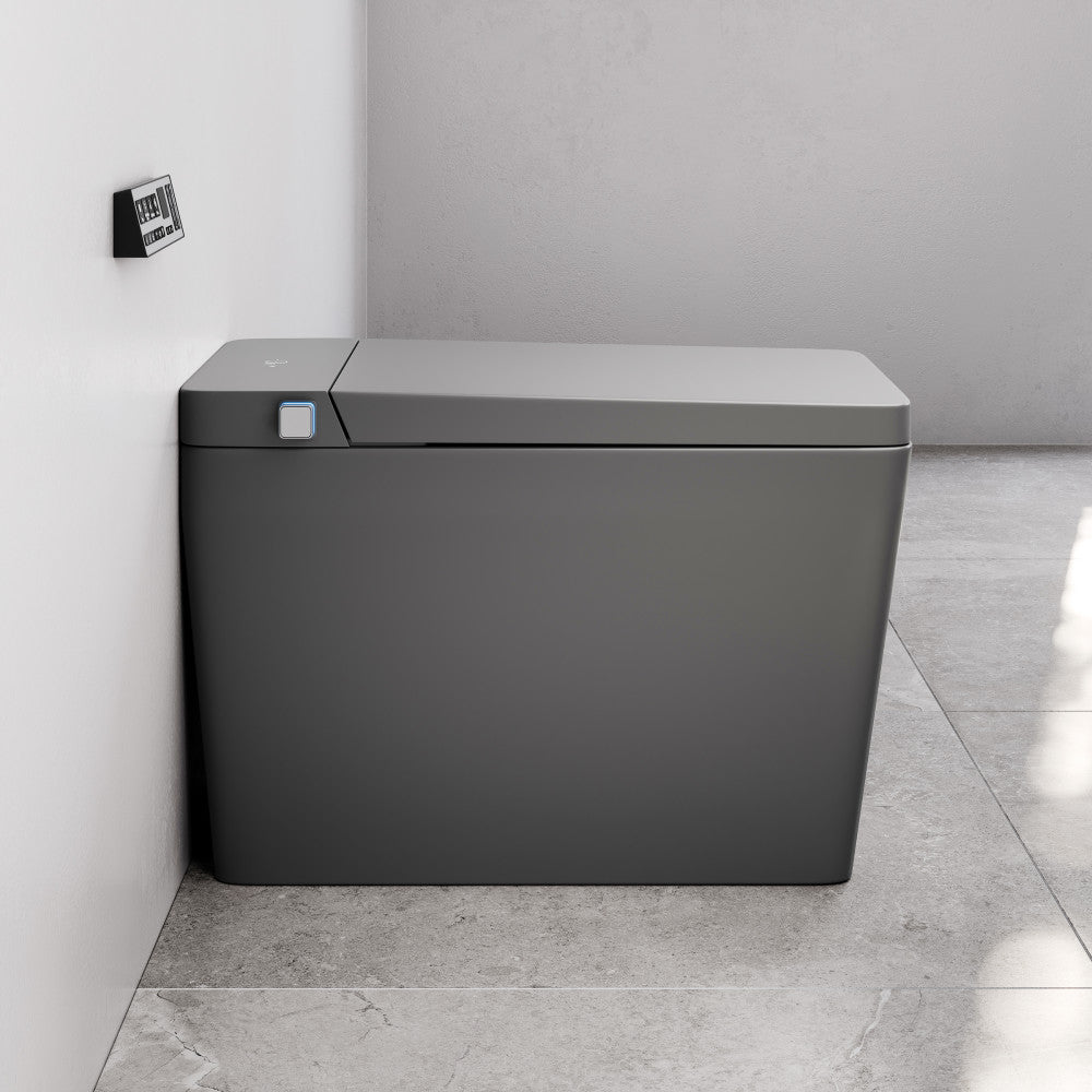 Swiss Madison Concorde One Piece Smart Toilet 1.28 GPF in Matte Gray with Heated Bidet, Air Drying, Night Light, Foot Sensor