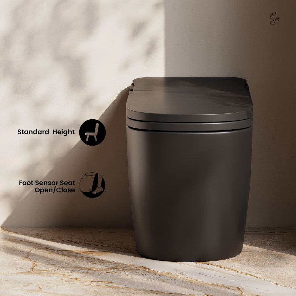 Swiss Madison Avancer One Piece Smart Toilet 1.28 GPF in Matte Black with Heated Bidet, Air Drying, Night Light, Foot Sensor