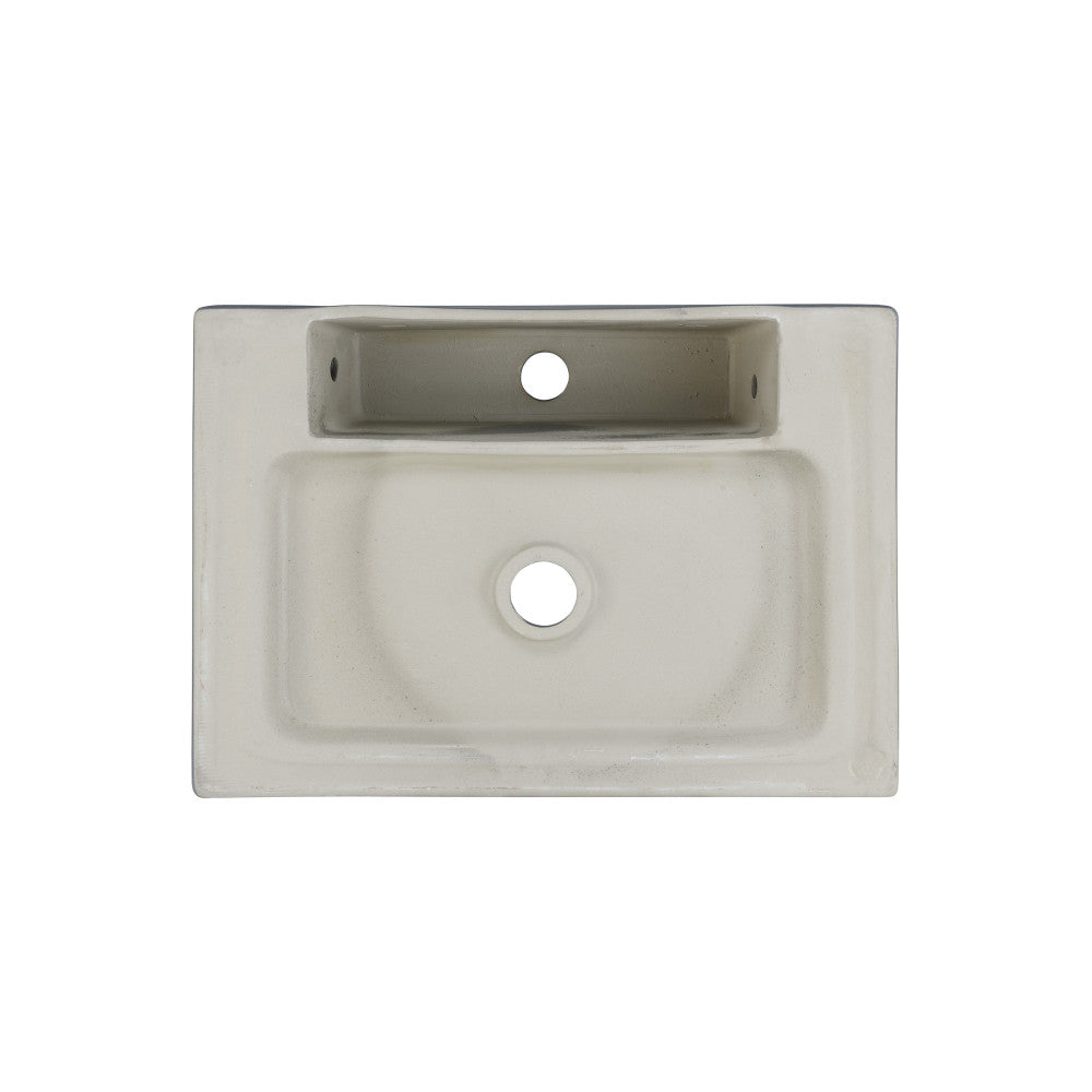 Swiss Madison Claire 20" Rectangle Ceramic Vessel Sink in Matte Grey