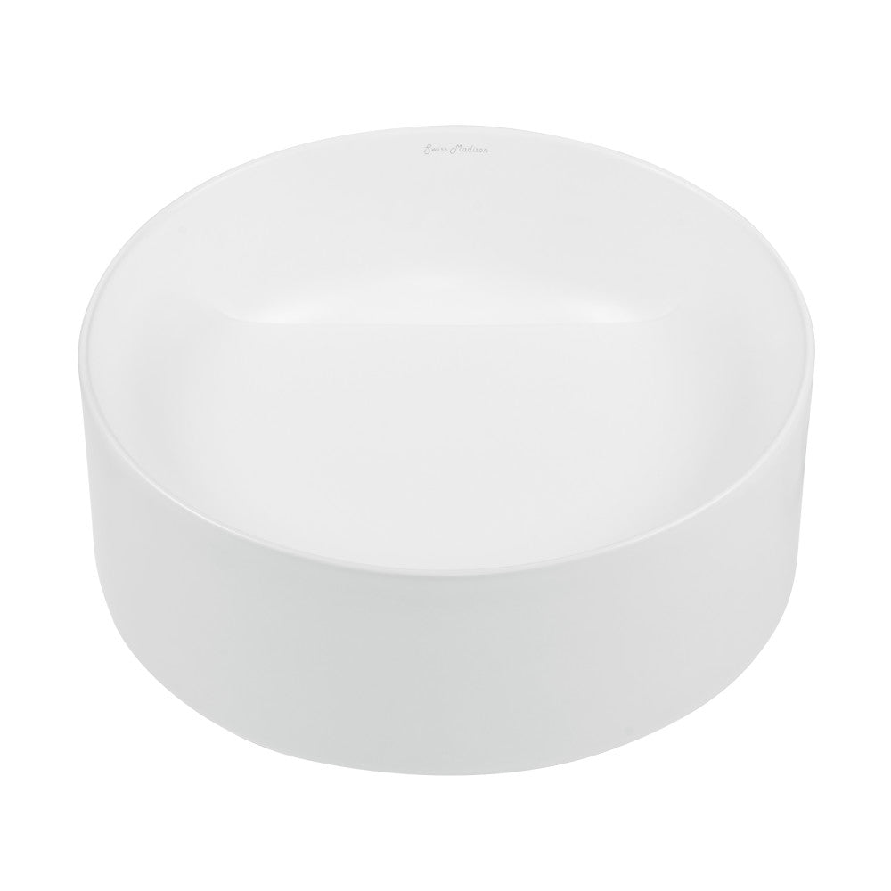 Swiss Madison Beau 16.5" Round Vessel Bathroom Sink in Matte White