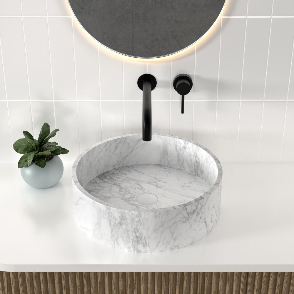 Swiss Madison Monaco 17" Round Vessel Bathroom Sink in Marbled Grey