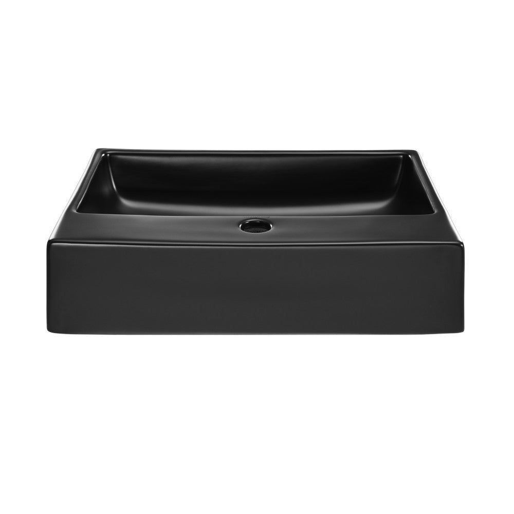 Swiss Madison Claire 20 Rectangle Ceramic Vessel Sink, Matte Black