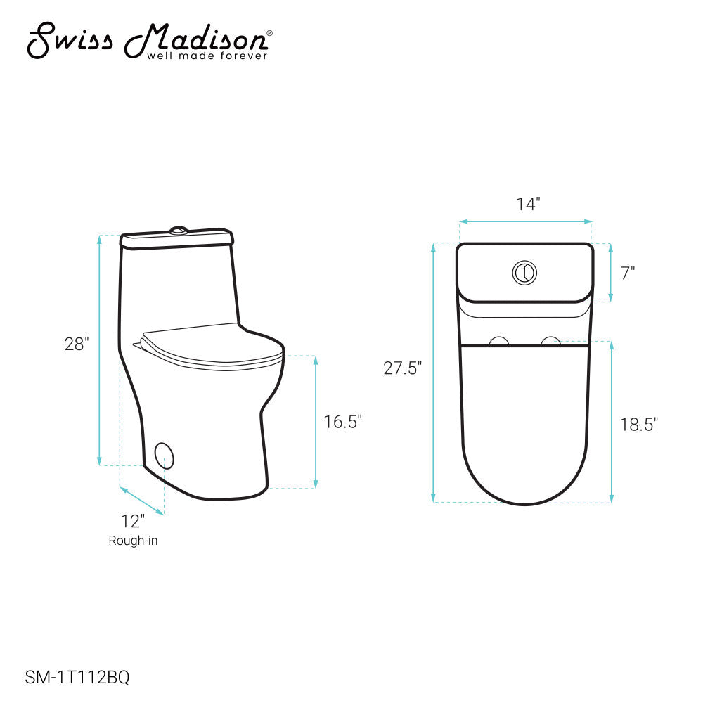 Swiss Madison Ivy One Piece Toilet Dual Vortex Flush 1.1/1.6 gpf in Bisque