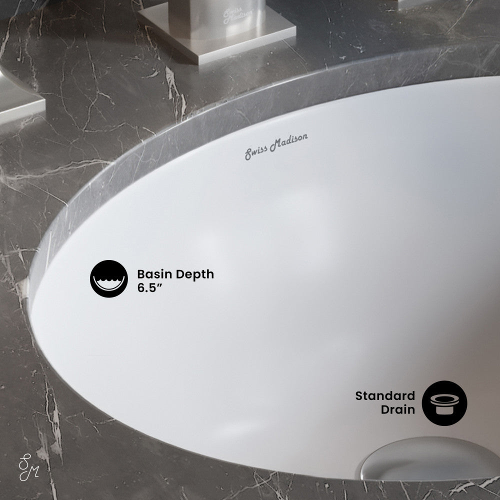 Swiss Madison Plaisir 16.5 Oval Under-Mount Bathroom Sink