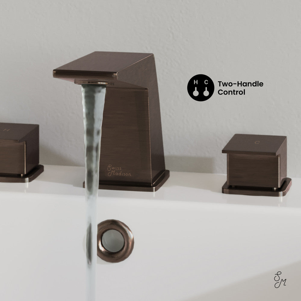 Swiss Madison Carre 8 in. Widespread, 2-Handle, Bathroom Faucet in Oil Rubbed Bronze