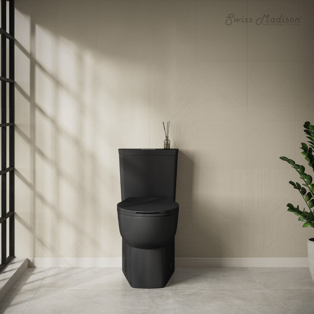 Swiss Madison Classe One-Piece 12" Rough-in 1.1/1.6 GPF Dual Top Flush Toilet in Matte Black