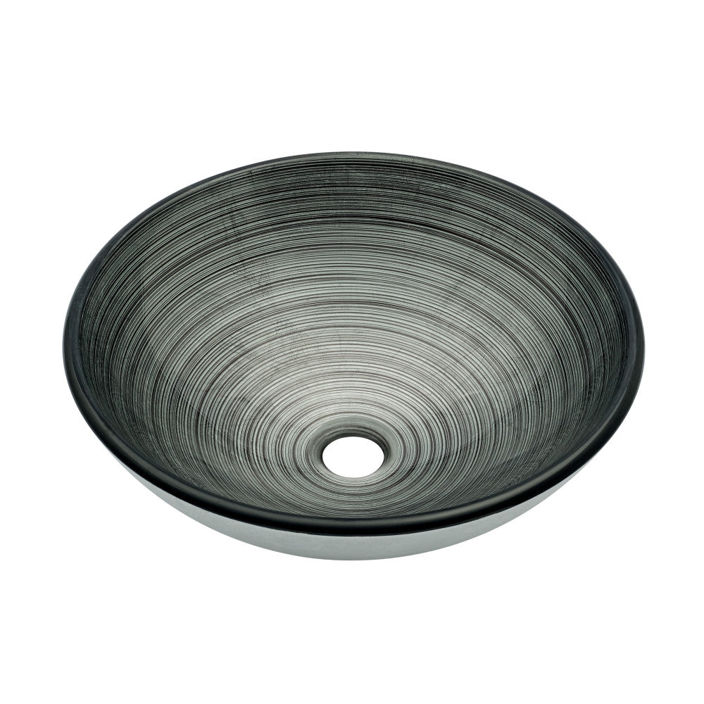 Swiss Madison Cascade 16.5 Glass Vessel Sink with Faucet, Smoky Grey