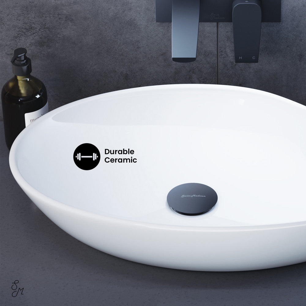 Swiss Madison Daxton Glossy White Ceramic Specialty Vessel Sink 25.5 in