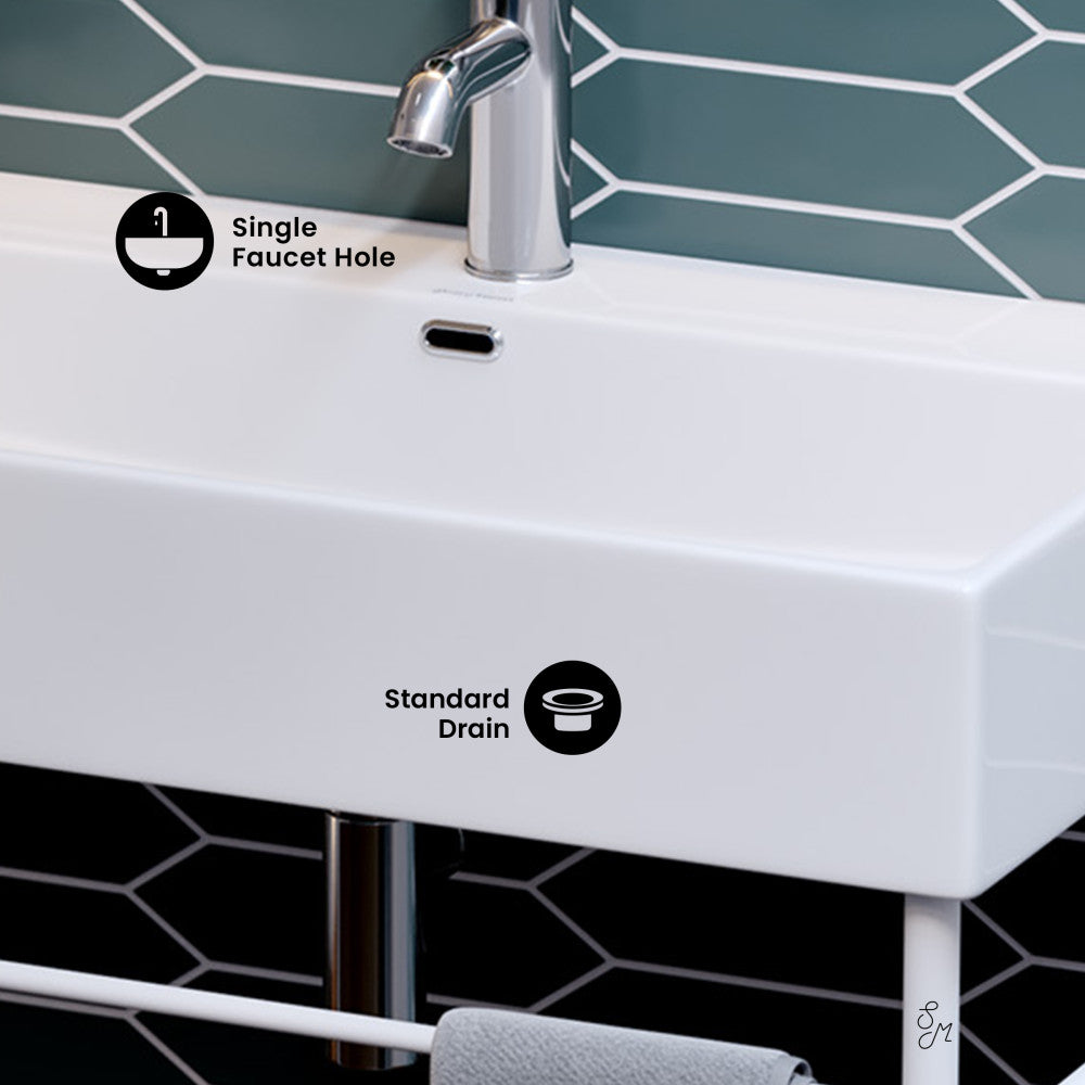 Swiss Madison Claire 30" White Basin Matte White Legs