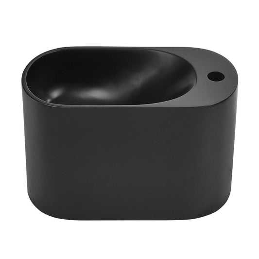 Swiss Madison Terre 18" Right Side Faucet Wall-Mount Bathroom Sink in Black