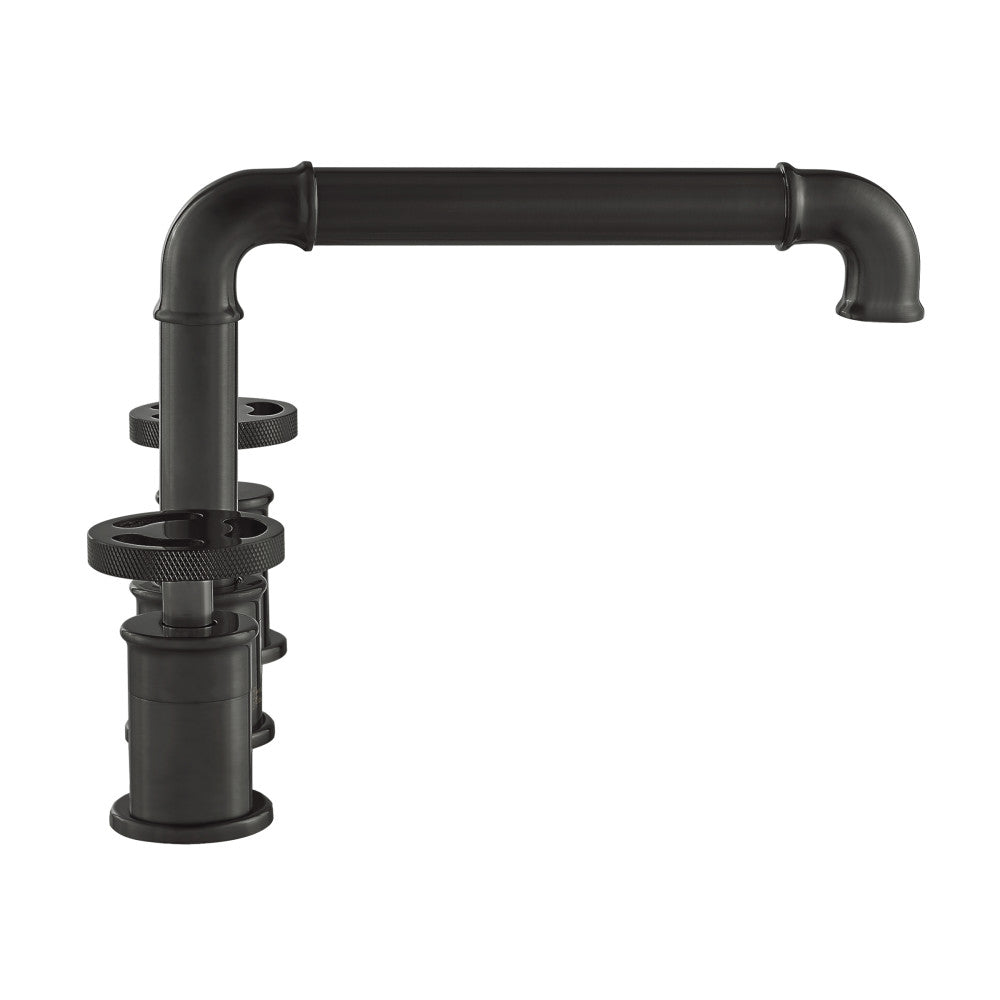 Swiss Madison Avallon 8 in. Widespread, 2-Handle Wheel, Bathroom Faucet in Matte Black
