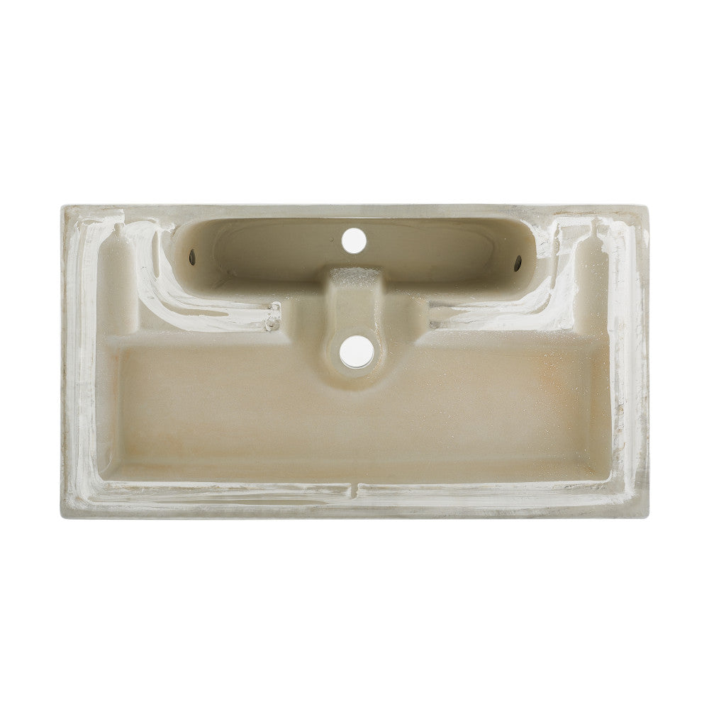 Swiss Madison Voltaire Wide Rectangle Vessel Sink in White Marble