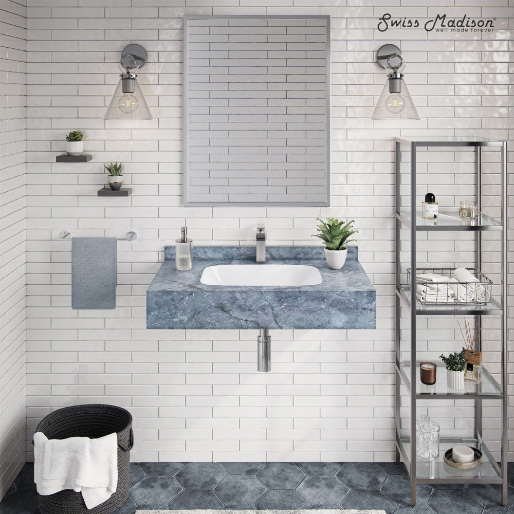 Swiss Madison Avancer 36'' Wall Mount Sink In Blue Celeste
