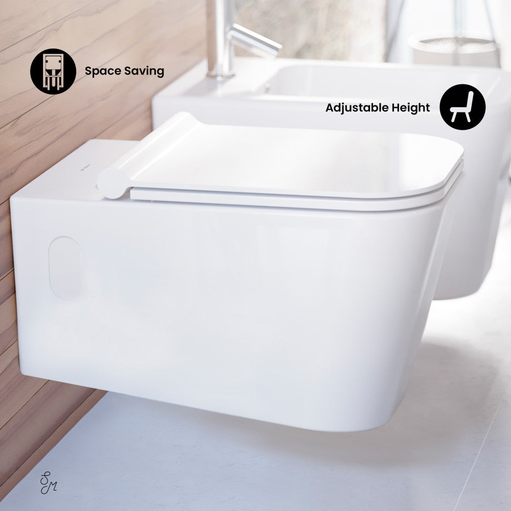 Swiss Madison Concorde Wall-Hung Square Toilet Bowl