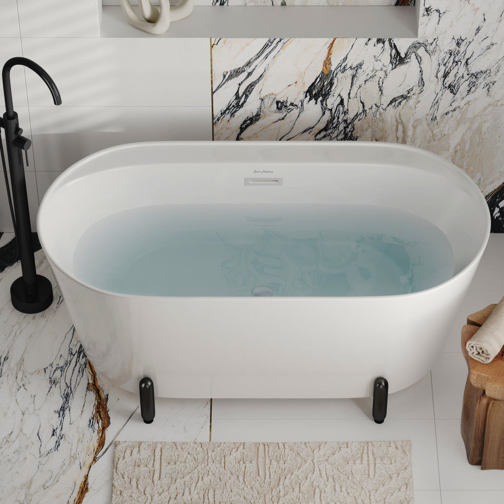Swiss Madison Monaco 59" Freestanding Bathtub with Matte Black Stand