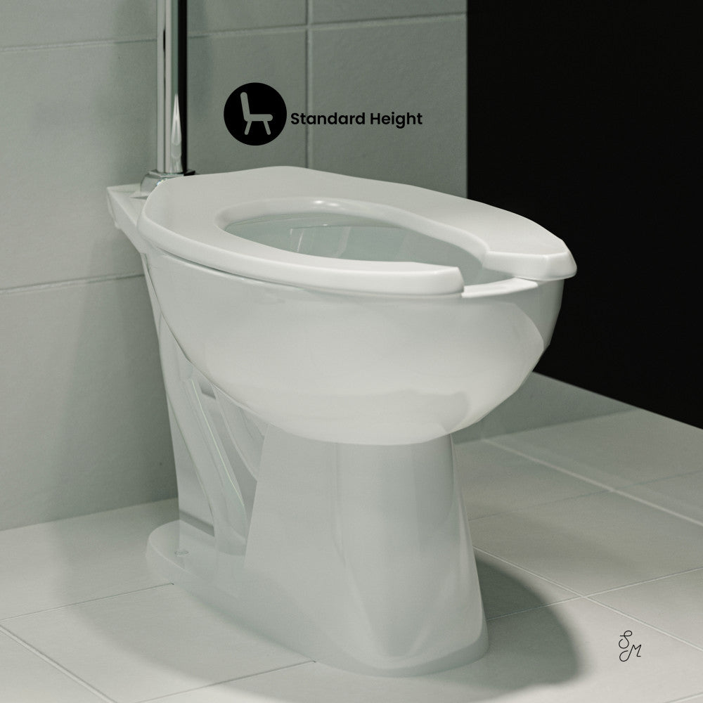 Swiss Madison Sirene Floor-Mounted Commercial Elongated Top Flush Spud Flushometer Toilet Bowl