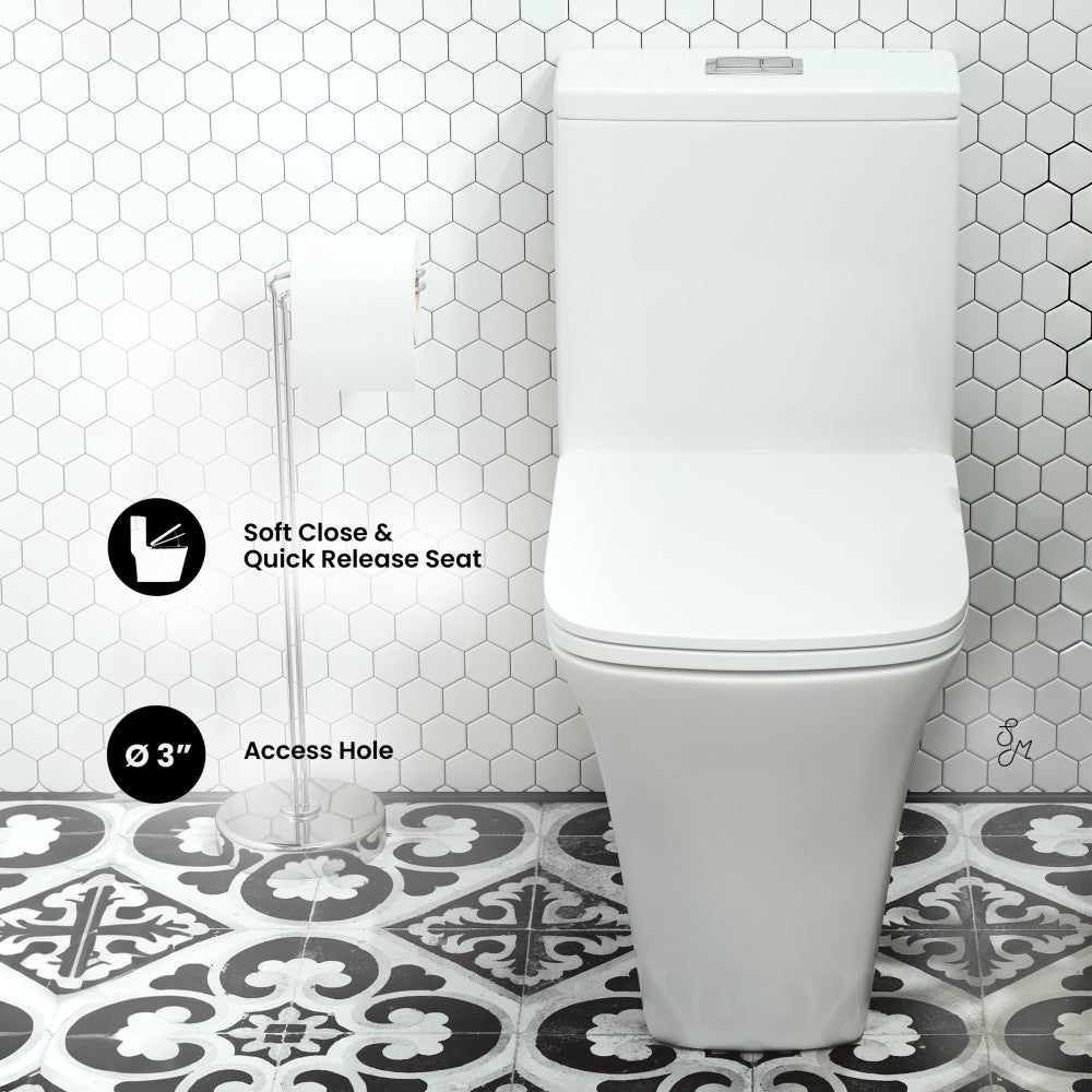 Swiss Madison Eclair One-Piece Square Toilet Dual-Flush 0.8/1.28 gpf