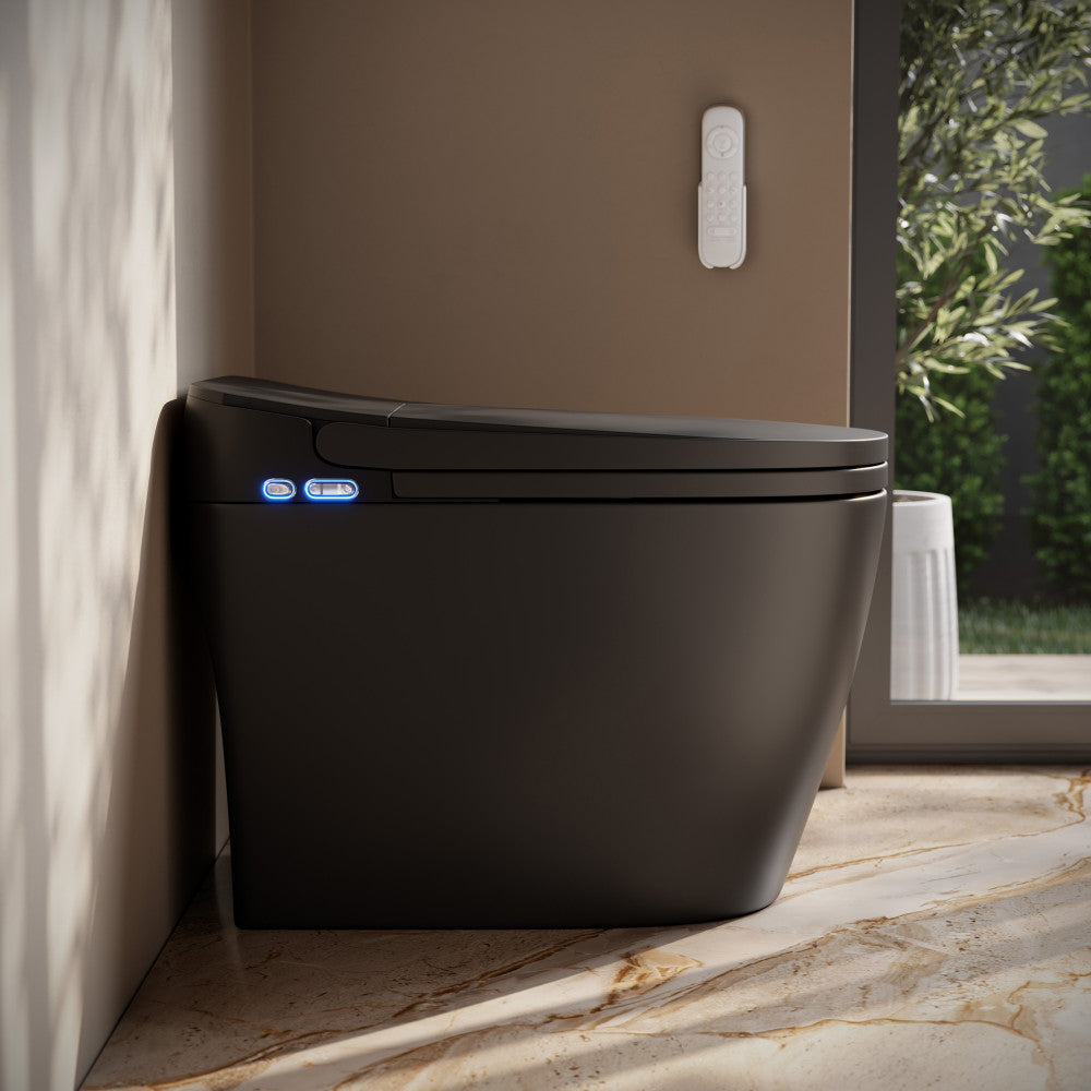 Swiss Madison Avancer One Piece Smart Toilet 1.28 GPF in Matte Black with Heated Bidet, Air Drying, Night Light, Foot Sensor