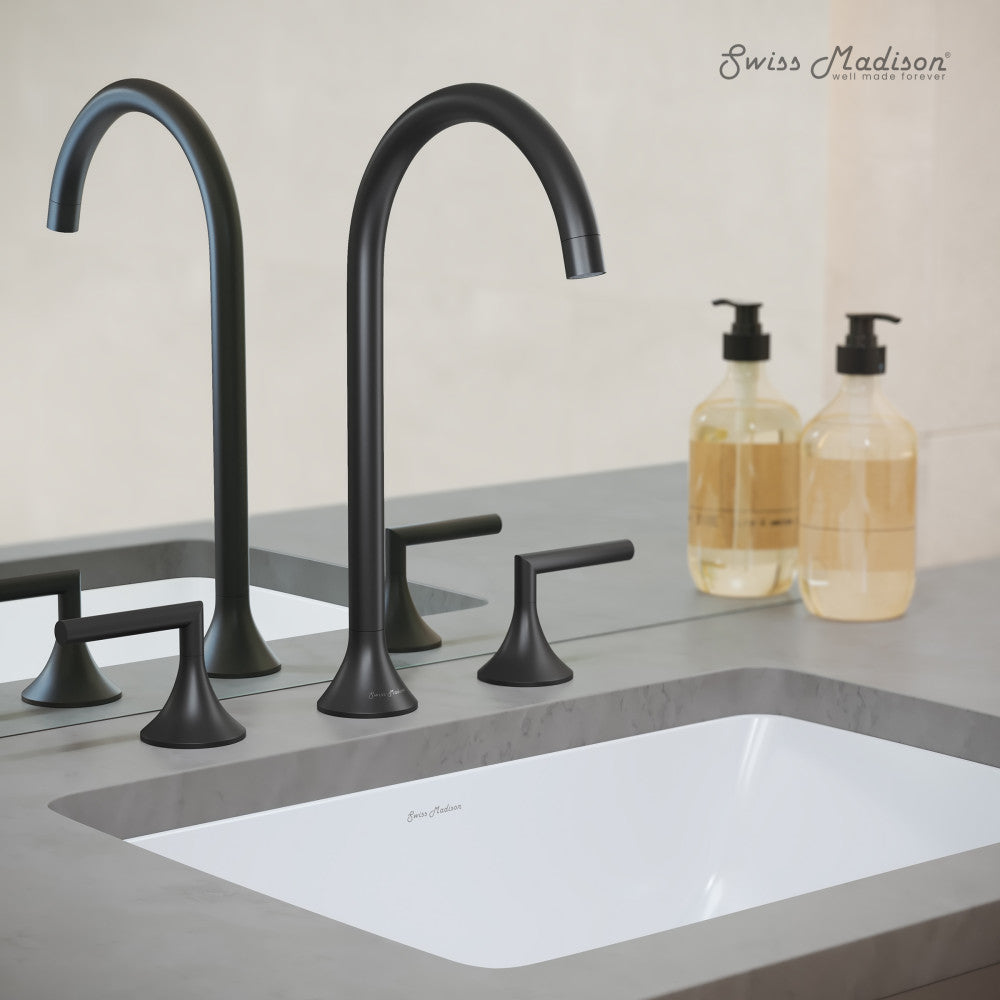 Swiss Madison Daxton 8 in. Widespread Bathroom Faucet in Matte Black