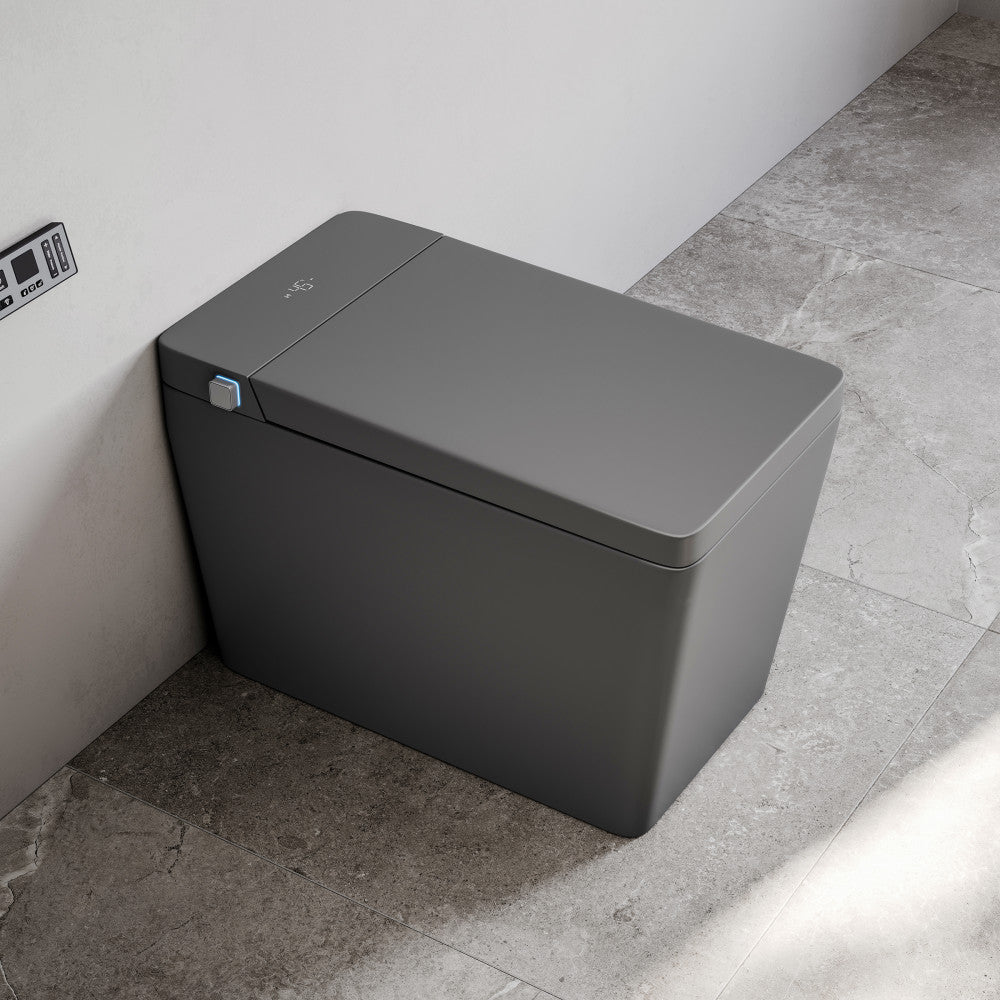 Swiss Madison Concorde One Piece Smart Toilet 1.28 GPF in Matte Gray with Heated Bidet, Air Drying, Night Light, Foot Sensor