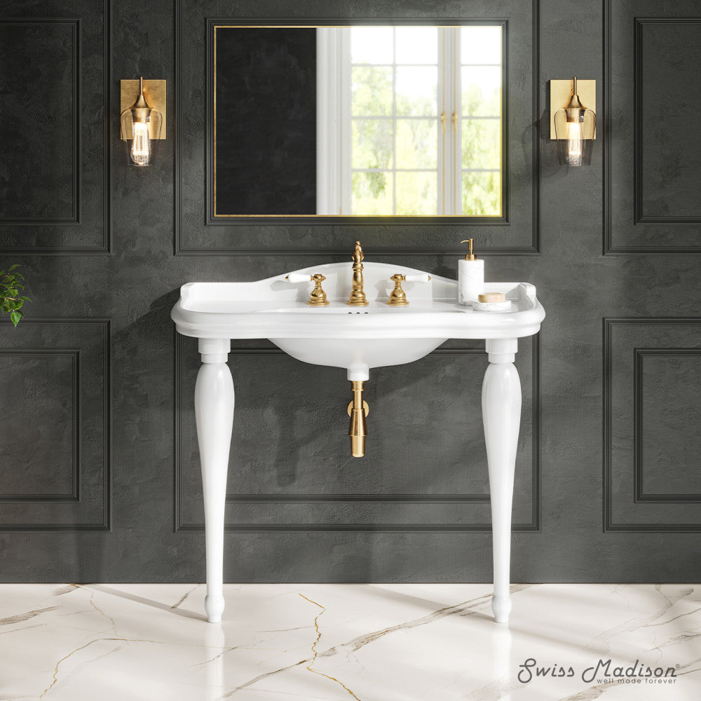 Swiss Madison Santorini 40" Rectangle 3-Hole Widespread Console Sink