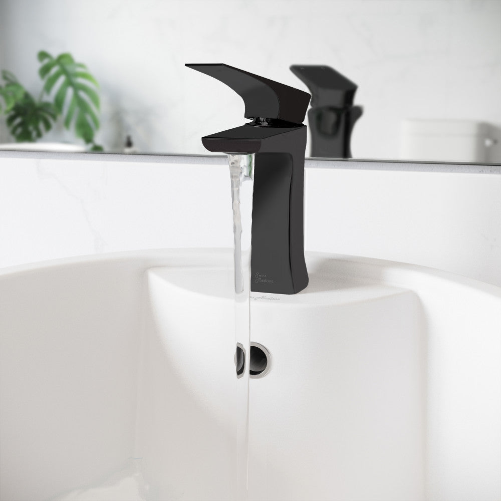 Swiss Madison Monaco Single Hole, Single-Handle, Bathroom Faucet in Matte Black