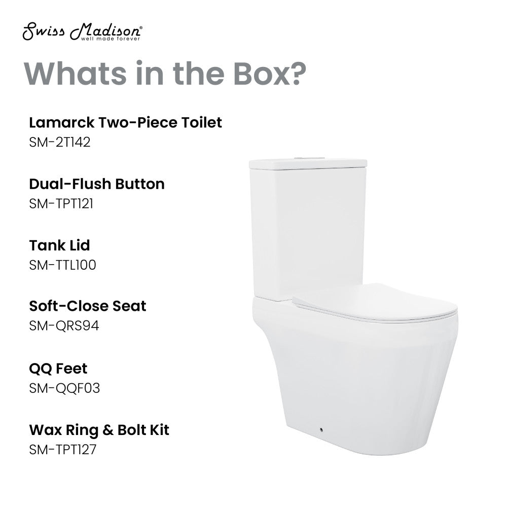 Swiss Madison Lamarck Two-Piece Elongated Toilet Dual-Flush 1.1/1.6 gpf