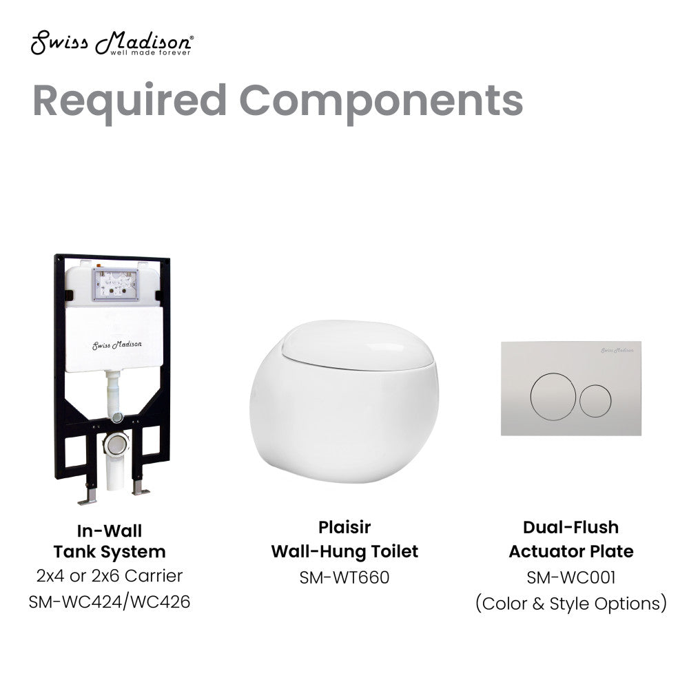 Swiss Madison Plaisir Wall-Hung Elongated Toilet Bowl