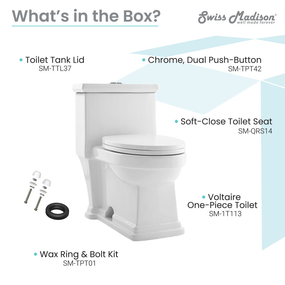 Swiss Madison Voltaire One-Piece Elongated Toilet Dual-Flush 1.1/1.6 gpf