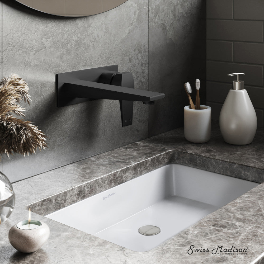 Swiss Madison Voltaire Single-Handle, Wall-Mount, Bathroom Faucet in Matte Black
