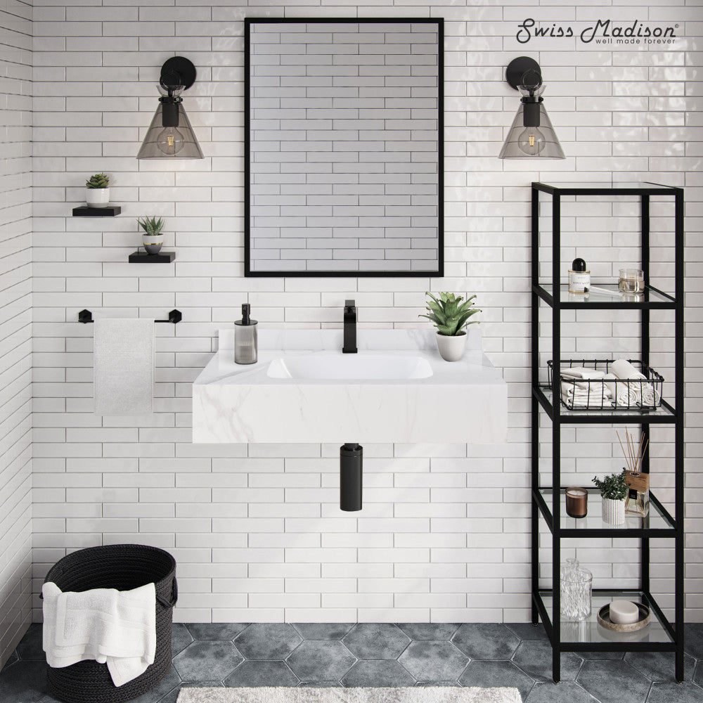 Swiss Madison Avancer 36'' Wall Mount Sink In White Marble