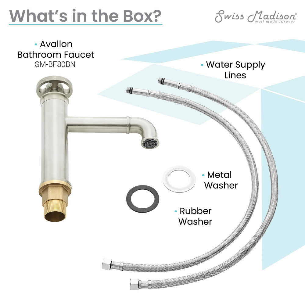 Swiss Madison Avallon Single Hole, Single-Handle Wheel, Bathroom Faucet in Brushed Nickel