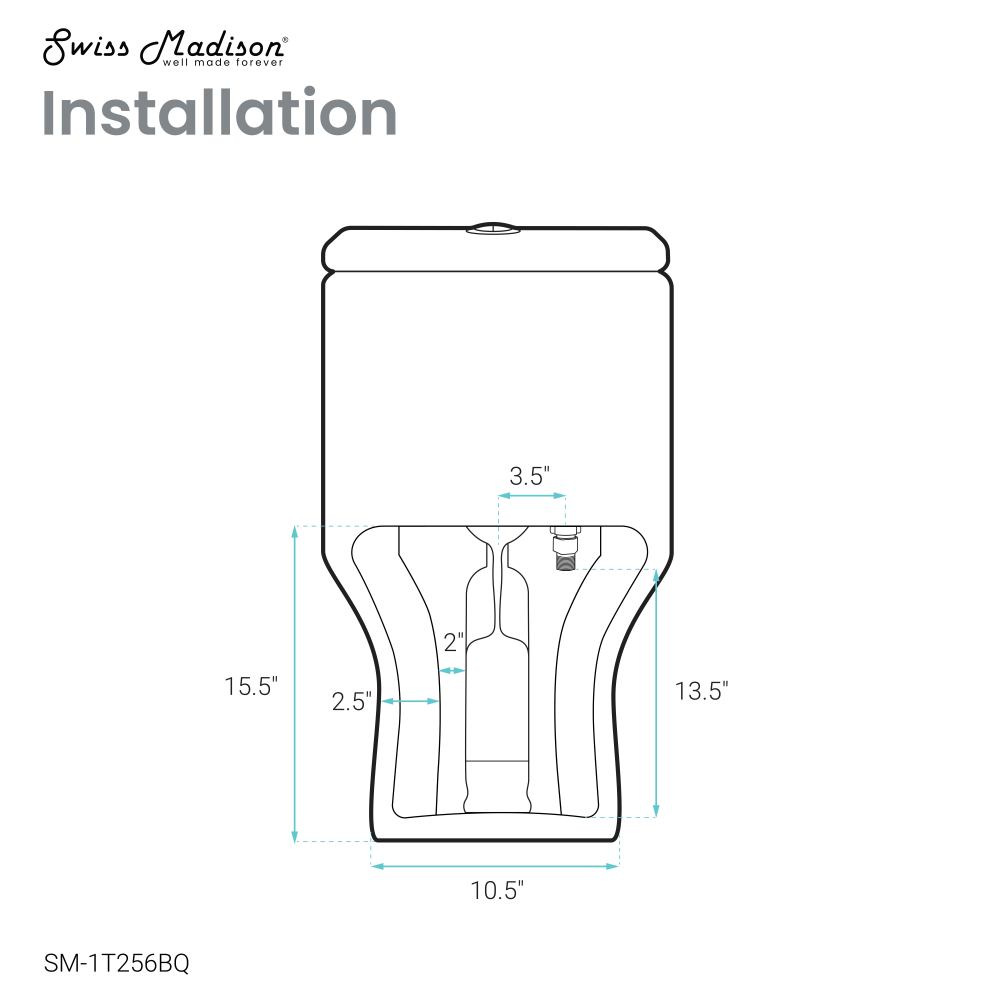 Swiss Madison Carre One Piece Square Toilet Dual Flush 1.1/1.6 gpf in Bisque