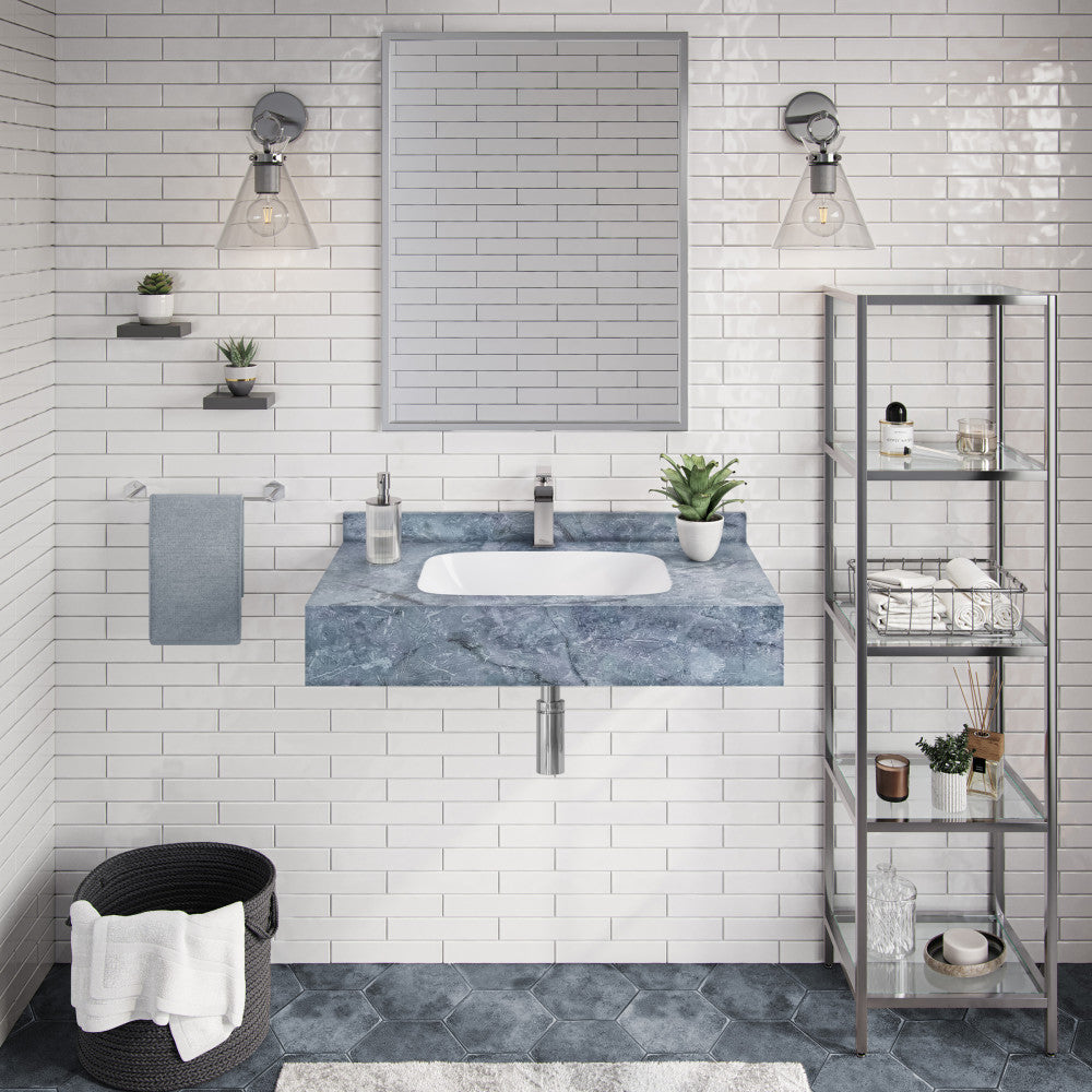 Swiss Madison Avancer 36'' Wall Mount Sink In Blue Celeste