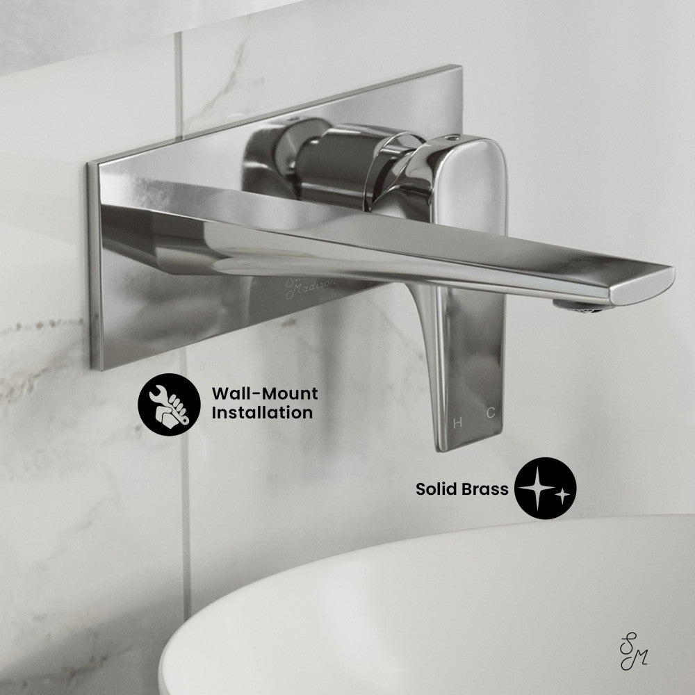Swiss Madison Monaco Single-Handle, Wall-Mount, Bathroom Faucet in Chrome