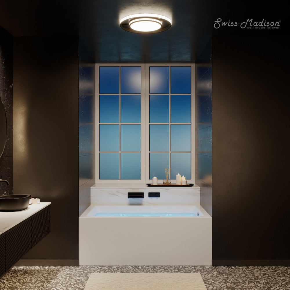 Swiss Madison Avancer 60" x 36" Right-Hand Drain Rectangular Alcove Whirlpool Bathtub with Apron