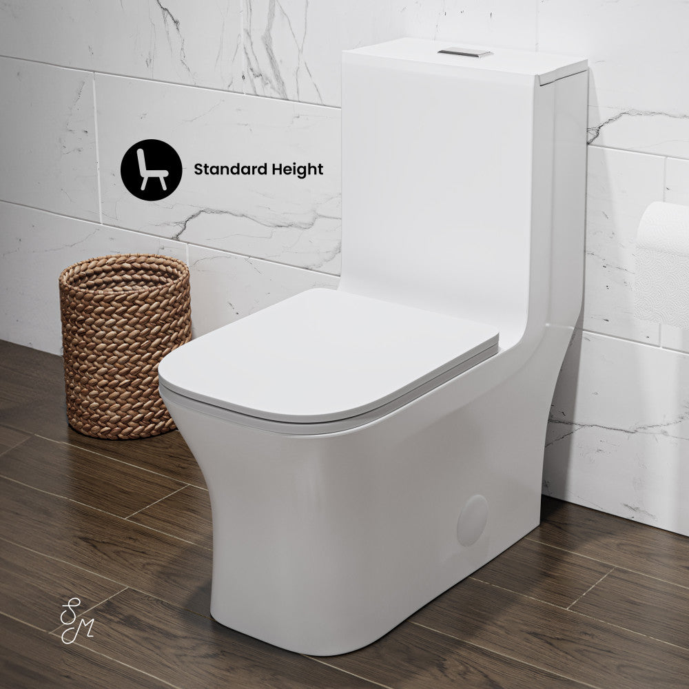 Swiss Madison Concorde One Piece Square Toilet Dual Flush 1.1/1.6 gpf in Matte White