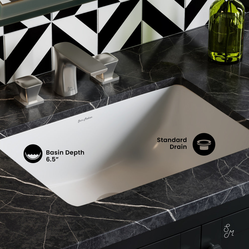 Swiss Madison Plaisir 21 Rectangular Under-Mount Bathroom Sink