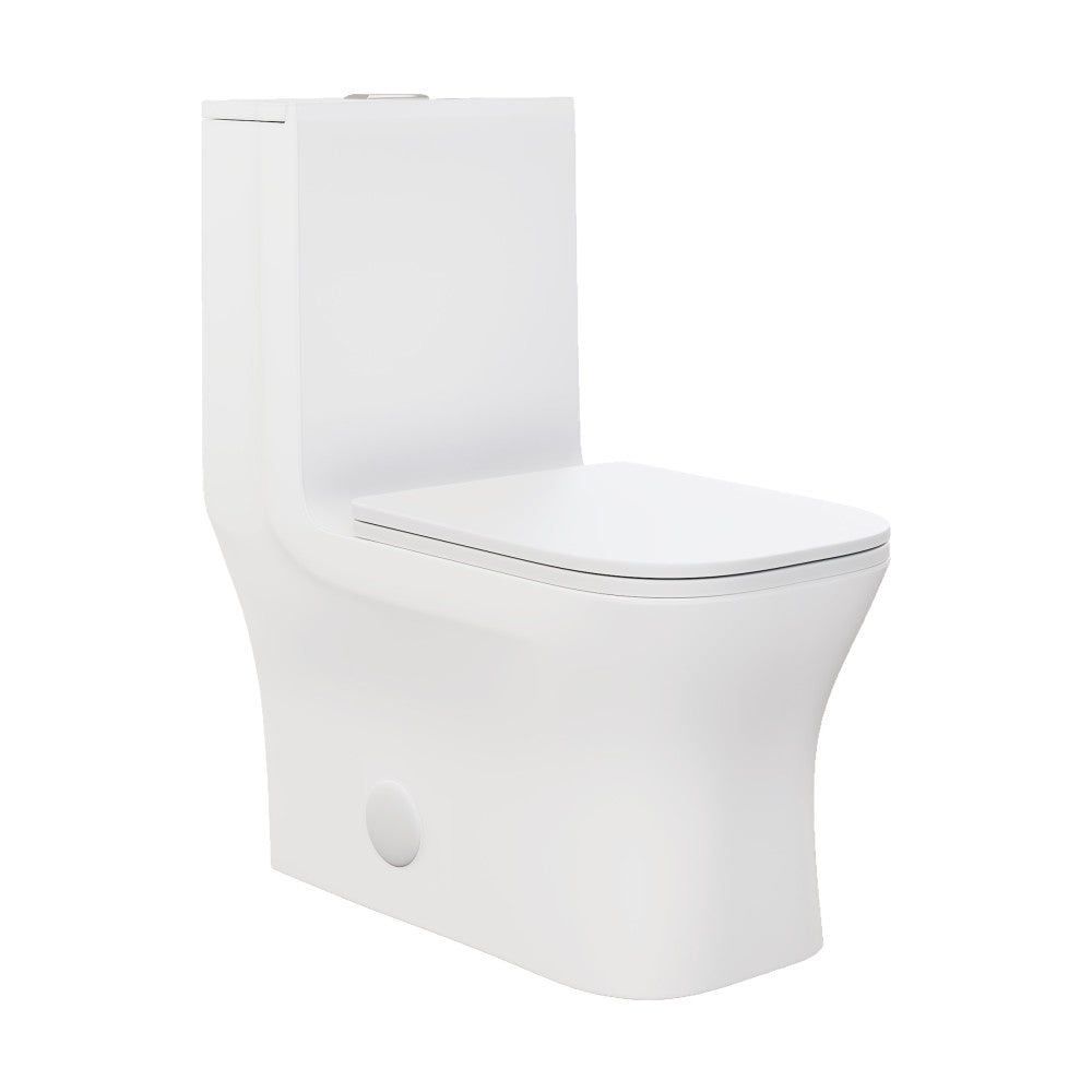 Swiss Madison Concorde One Piece Square Toilet Dual Flush 1.1/1.6 gpf in Matte White