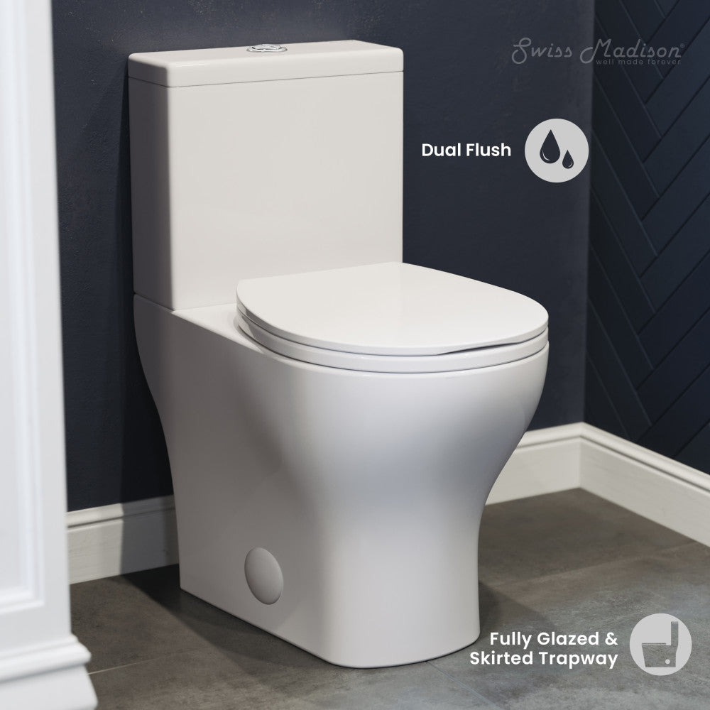 Swiss Madison Sublime II Two-Piece Round Toilet Dual-Flush 0.8/1.28 gpf