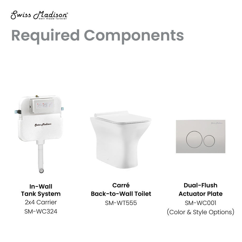 Swiss Madison Carre Back-To-Wall Square Toilet Bowl