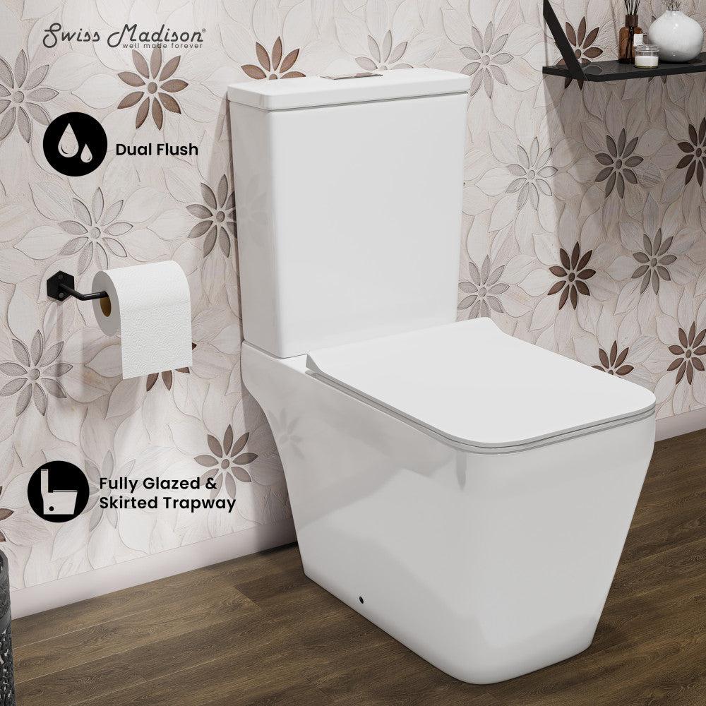 Swiss Madison Rivoli Two-Piece Square Toilet Dual-Flush 1.1/1.6 gpf