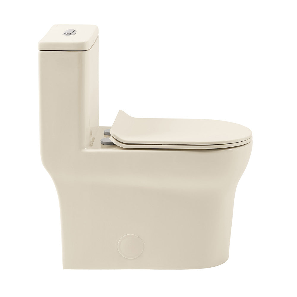 Swiss Madison Burdon One Piece Elongated Toilet Dual Flush 1.1/1.6 gpf in Bisque