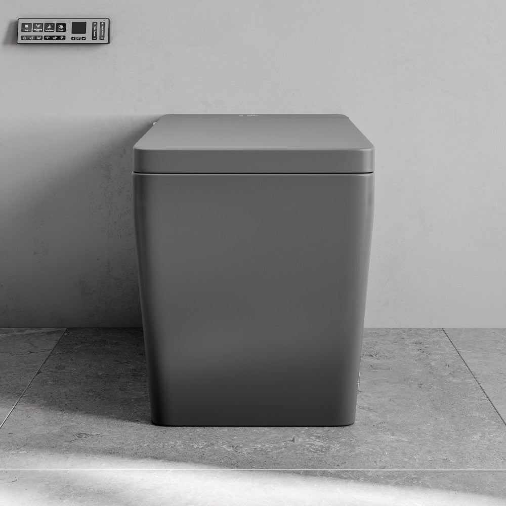 Swiss Madison Concorde One Piece Smart Toilet 1.28 GPF in Matte Gray with Heated Bidet, Air Drying, Night Light, Foot Sensor